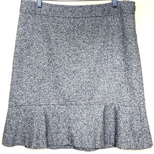 Gray Ann Taylor LOFT Fit & Flare Tweed Skirt